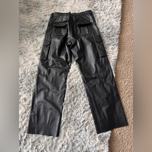 Pants - Genuine Leather Cargo Pants - Size 34